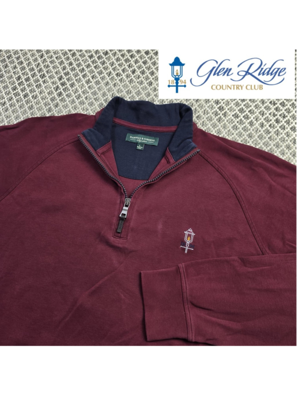 Glen Ridge Country Club Fairway & Greene Mens L Pima Cotton 1/4 Zip Pullover